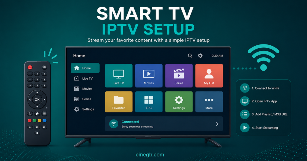 Smart TV IPTV setup illustration